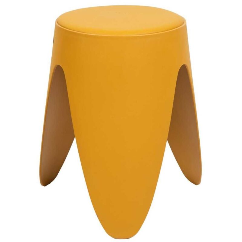 Altobuy - Tabouret Jaune Tulipe en Polypropylène 46 cm