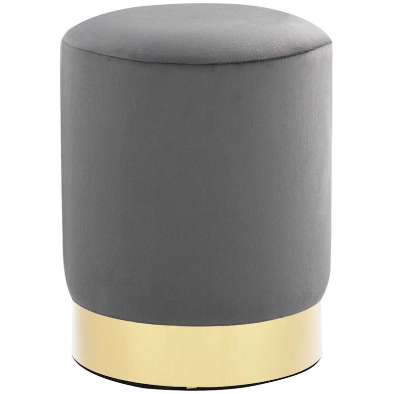 Vidaxl - Tabouret Gris foncé et doré Velours