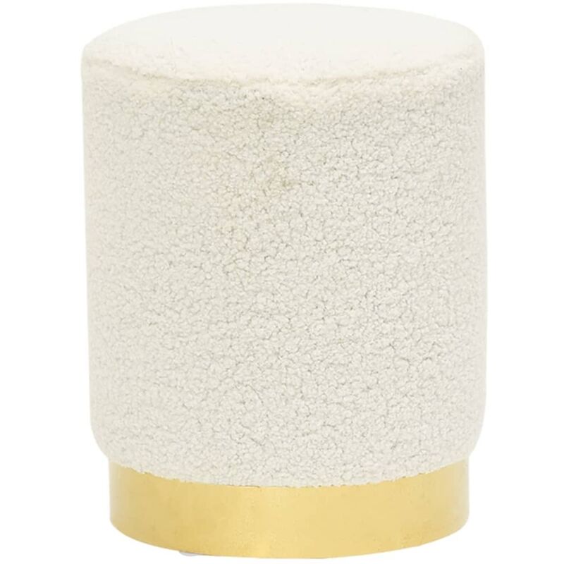 Vidaxl - Tabouret rond Blanc Molleton