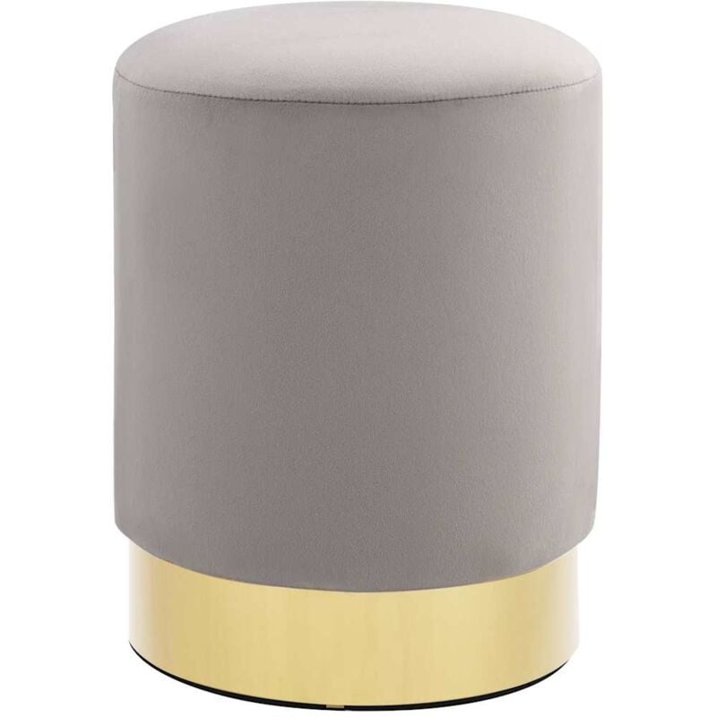 Vidaxl - Tabouret Gris clair et doré Velours