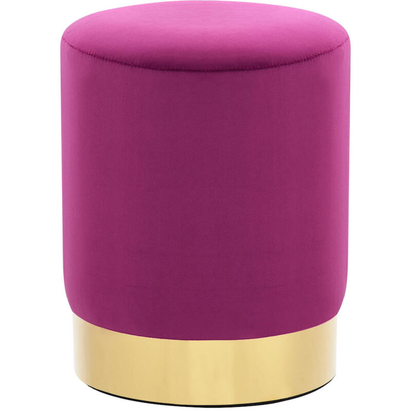 vidaXL Tabouret Violet et doré Velours