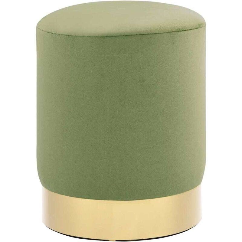 Vidaxl – Tabouret de bar vert moutarde et doré en velours – Base métallique stable – Dimensions 28 x 36 cm – Forme baril pour intérieur élégant