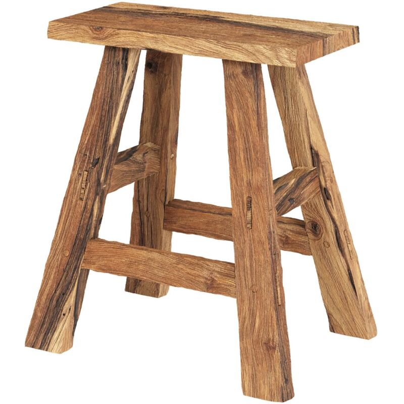Rendez-vous Déco - Tabouret en bois de teck recyclé H45 cm - bob Rendez-vous Déco - Tabouret en bois de teck recyclé H45 cm - bob