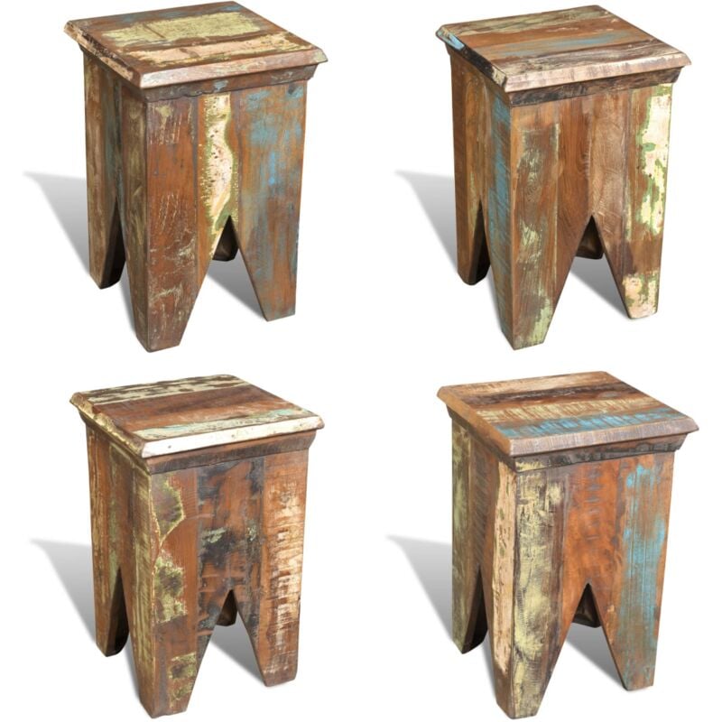 Tabouret Bois de récupération massif - tabouret vintage - tabourets vintage - Home & Living - Brun