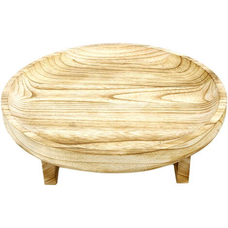 Tabouret Bois pour Pot de Fleurs Tabouret Bois Mini Rond Motif Minimaliste D 20/25/30 cm x H 7 cm