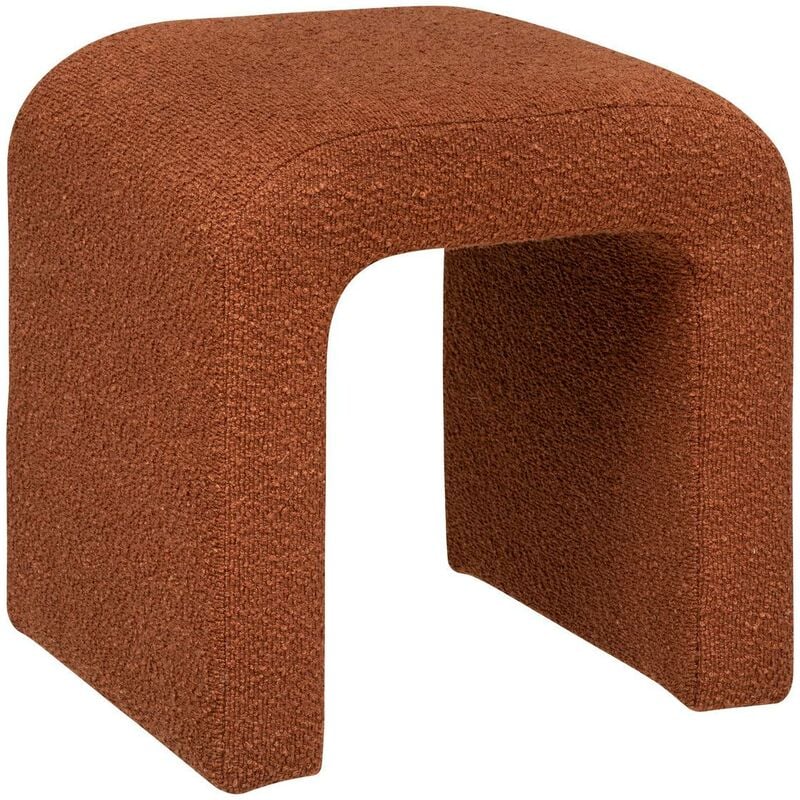 Atmosphera - Pouf Sevi en bouclette 41x35cm ambre créateur d'intérieur