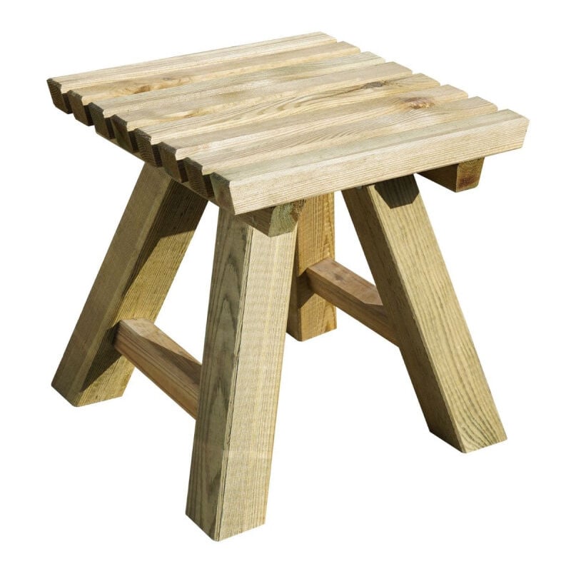 Tabouret carré en bois 4 pieds Karel