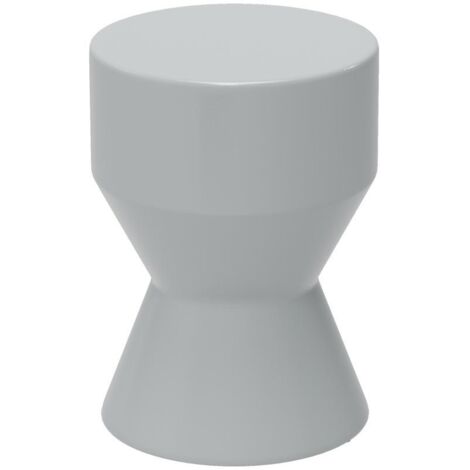 Tabouret céramique Ø33 x 45,5 cm, support 120 kg, résistant intempéries, usage jardin/balcon/terrasse, gris clair