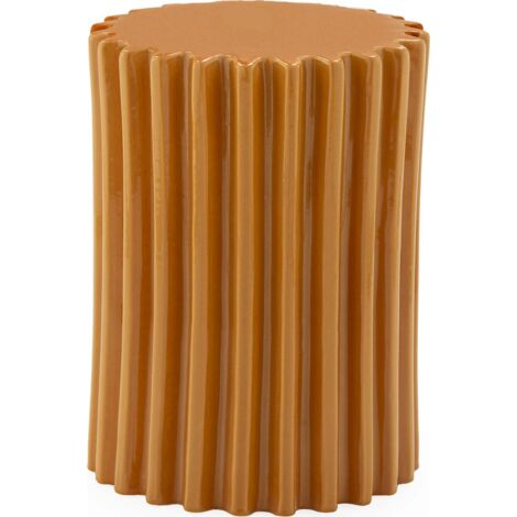 Tabouret céramique orange design contemporain pour salon ou terrasse - orange terre cuite lumineux