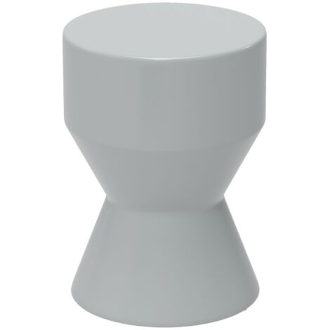 Tabouret Céramique Sablier Résistant Intempéries - Capacité 120kg - Diamètre 33x33x45.5 cm Gris Clair - Pour Jardin, Terrasse, Balcon
