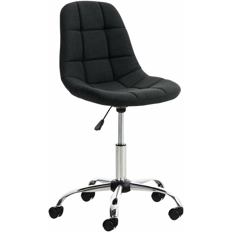 tabouret chaise de bureau pivotante hauteur réglable tissu noir tab010010 - noir