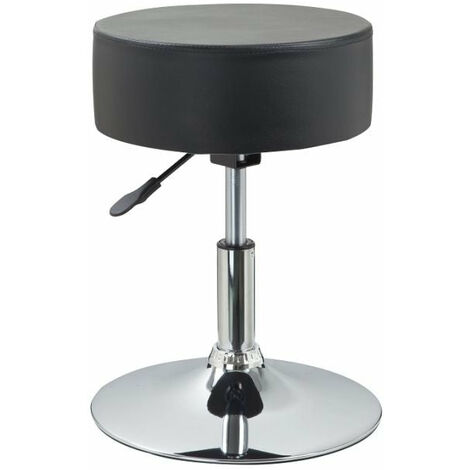 Tabouret chaise noir hauteur réglable synthétique noir TABO09025