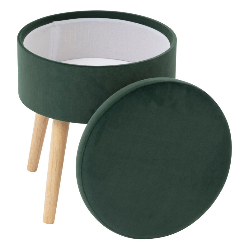 Tabouret coffre en velours 'Tess' Atmosphera Couleur: Jade