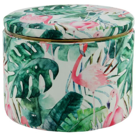 Tabouret & Coffre Rond à Motifs "Forest II" 53cm Vert