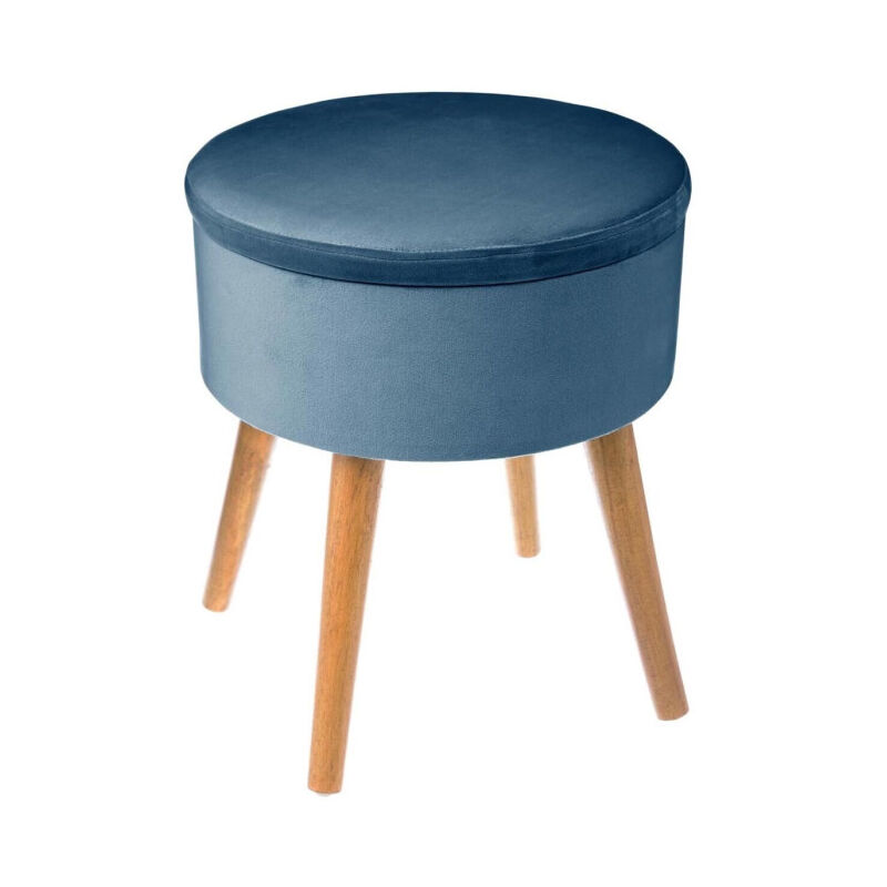 Tabouret Coffre Scandinave 'Tess' 44cm Bleu