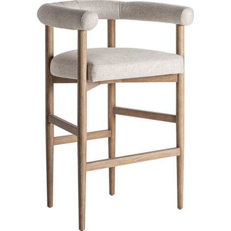 Tabouret contemporain en bois de frêne finition marron naturel - Marron bois naturel