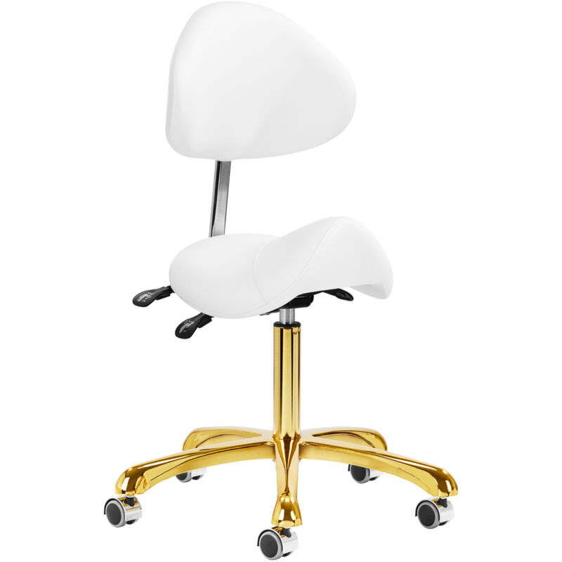 Tabouret cosmétique 1004 Giovanni or blanc