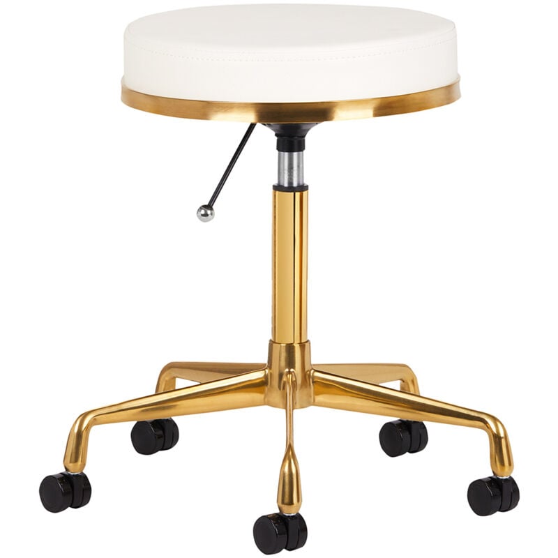 Tabouret cosmétique H4, doré et blanc