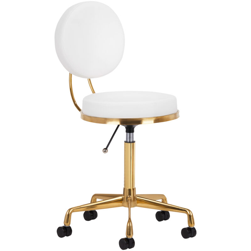 Tabouret cosmétique H5, or blanc