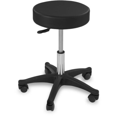 Tabouret cosmétique pivotant noir Physa AVERSA sur roulettes