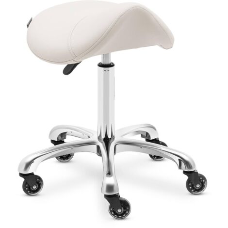 Tabouret cosmétique selle sur roulettes York, jusqu'à 150 kg, beige