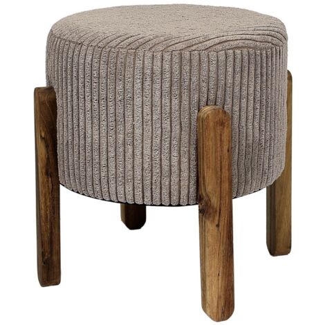 Tabouret côtelé SCOTT Taupe