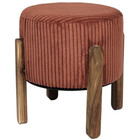 Tabouret côtelé SCOTT terracotta