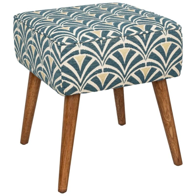 Atmosphera - Tabouret d appoint Chiara bleu et blanc créateur d'intérieur