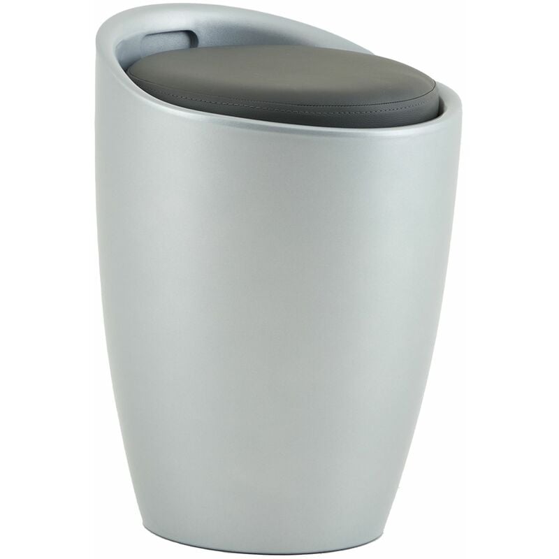 Tabouret coffre de rangement daniel, gris