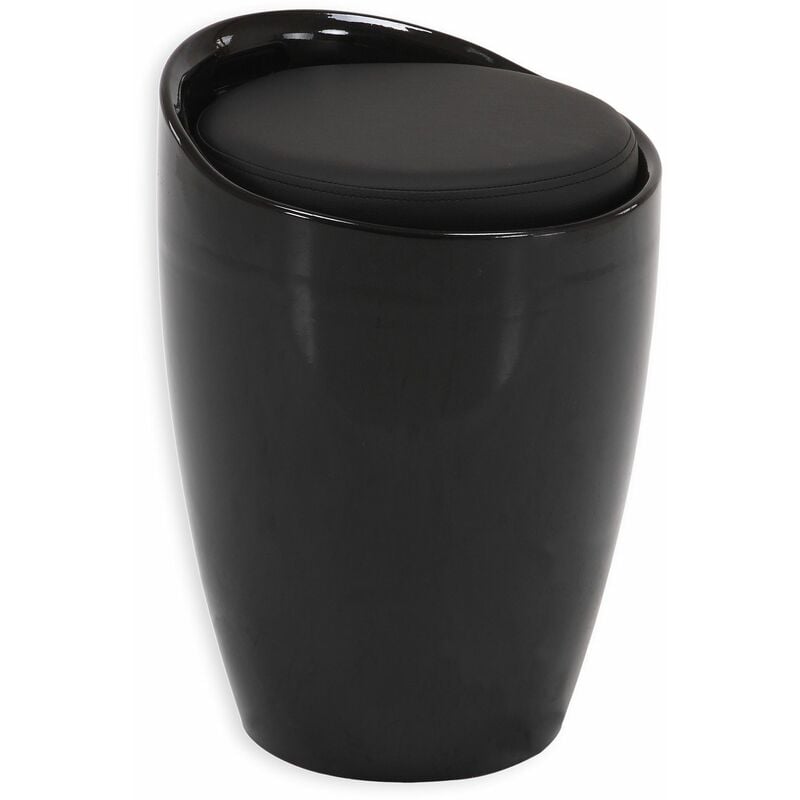 Tabouret coffre de rangement daniel, noir