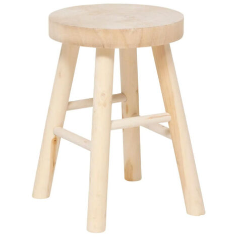 Tabouret d'Appoint en Bois "Nyar" 41cm Naturel