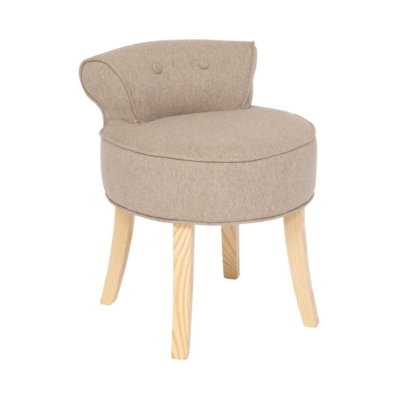Atmosphera - Tabouret d'Appoint en Tissu 'Firmin' 58cm Beige