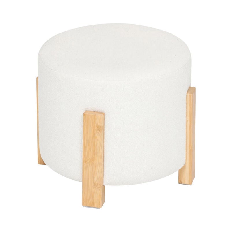 Tabouret d'Appoint Rond 'Bansa' 37cm Blanc
