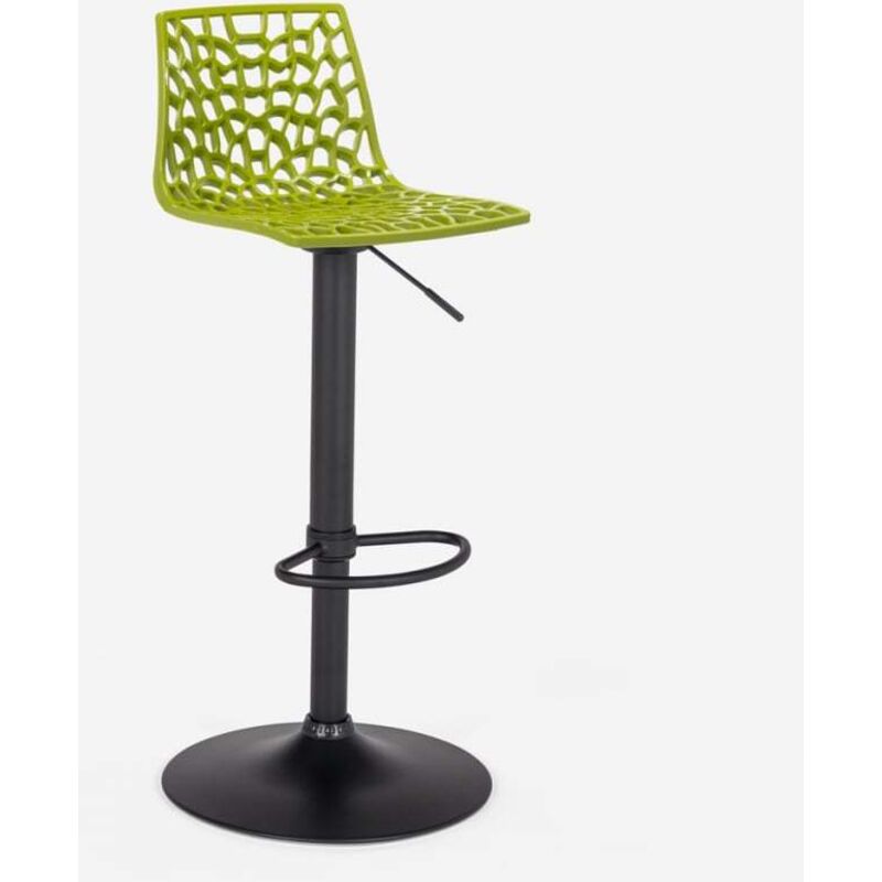 Tabouret Design Cuisine Bar Base Noire Mate Réglable Grand Soleil Spider Matt - Anis vert Tabouret Design Cuisine Bar Base Noire Mate Réglable Grand Soleil Spider Matt - Anis vert