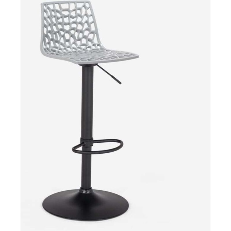 Grand Soleil – Tabouret de bar réglable 57,5-79 cm – Base noire mate en acier – Siège pivotant 360° en polycarbonate – Pour cuisines et bars modernes Grand Soleil – Tabouret de bar réglable 57,5-79 cm – Base noire mate en acier – Siège pivotant 360° en polycarbonate – Pour cuisines et bars modernes