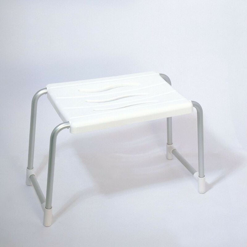 Tabouret de bain antidérapant pour personnes handicapées, blanc