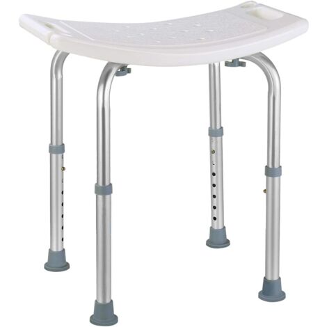 Tabouret de Bain,Tabouret de Douche,Chaise de douche,8 Niveaux de Hauteur de 38 à 55 cm, Pieds Antidérapants, Pieds en Aluminium