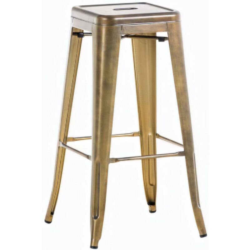 CLP - Tabouret en métal peint en poudre avec pas pratiques différentes couleurs colore : Or antique