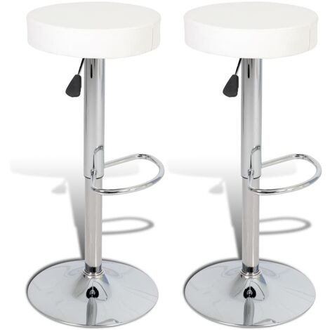 Synthétique Pcs Tabouret De Cuir Bar Blanc Rond 2 N8wZ0PXnOk
