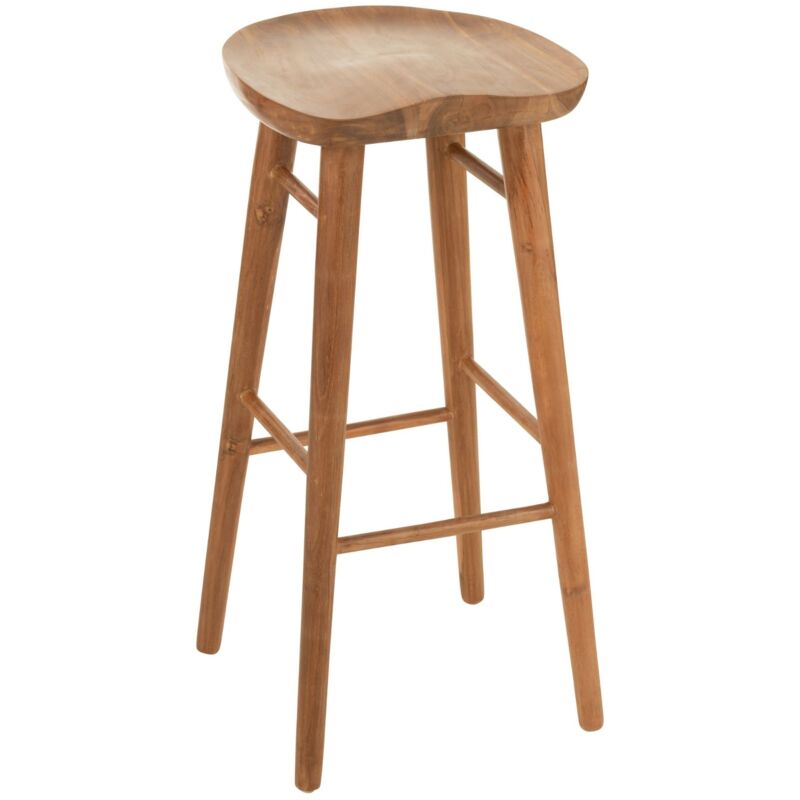Tabouret de bar en teck design Naturel 75 cm