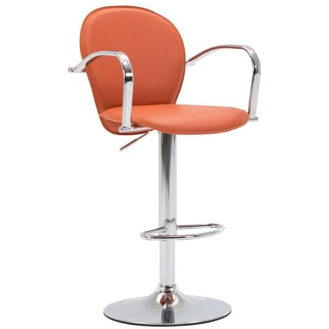 Tabouret de bar avec accoudoir Orange Similicuir