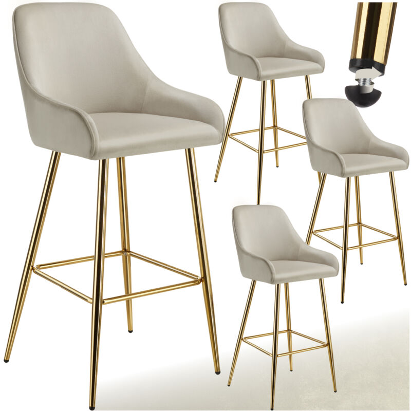 Tectake - Tabouret de bar avec dossier et repose-pieds 48,5 x 57 x 108 cm et capacité de charge de 120 kg