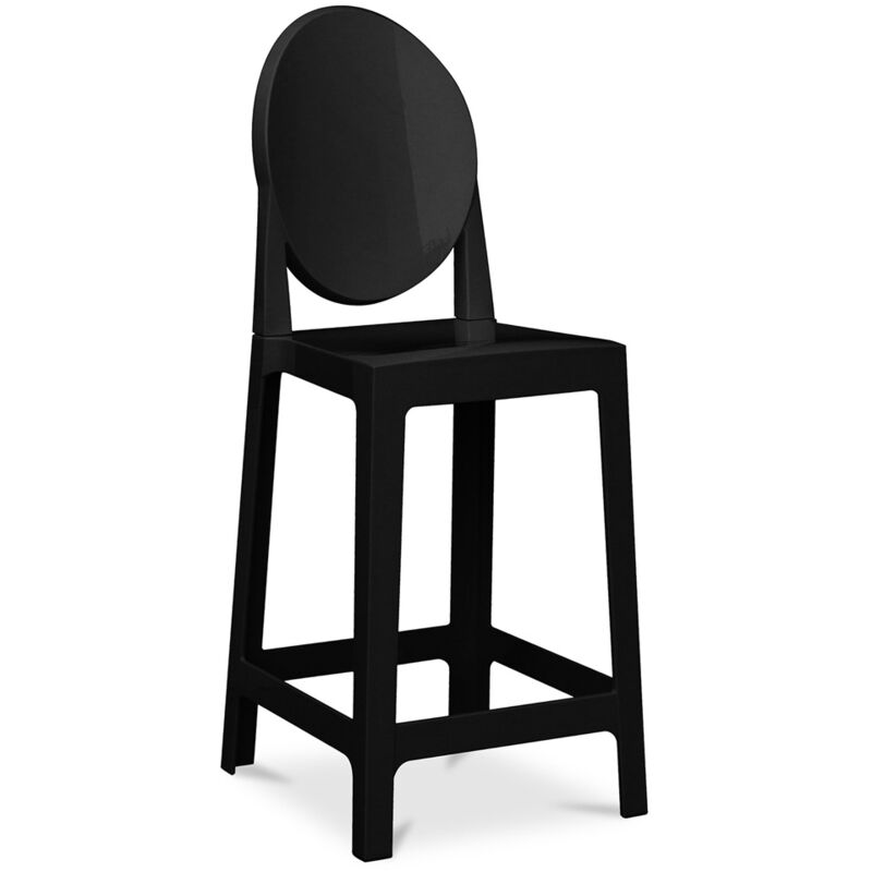 Privatefloor - Tabouret de bar avec dossier - Design transparent - 65cm - Victoria Queen Noir Privatefloor - Tabouret de bar avec dossier - Design transparent - 65cm - Victoria Queen Noir