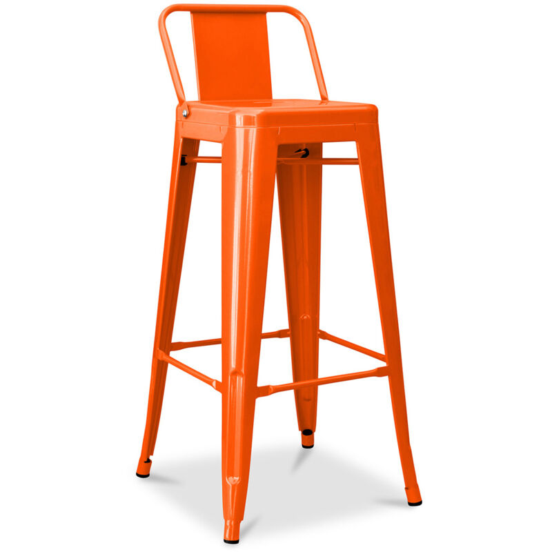 Privatefloor – Tabouret de bar avec dossier 76 cm – Structure métallique robuste – Design industriel pour cuisines et bars intérieurs – Confort Privatefloor – Tabouret de bar avec dossier 76 cm – Structure métallique robuste – Design industriel pour cuisines et bars intérieurs – Confort