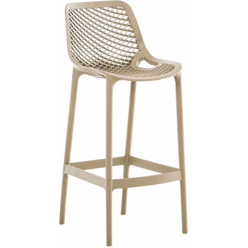 Tabouret de bar avec repose-pieds design moderne plastique gris intérieur ou extérieur 100000543