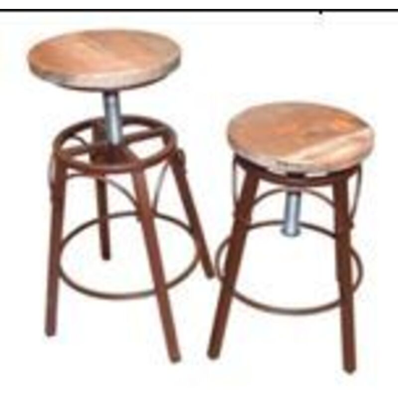 Tabouret rond à tabouret de style industriel avec repose de pied réglable dans différentes couleurs