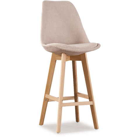 Tabouret de bar scandinave Lova beige 68 cm