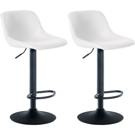 Tabouret de bar blanc loft 2er, fausse peau