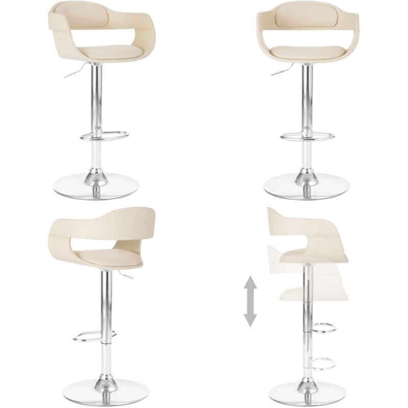 Vidaxl - Tabouret de bar Blanc Similicuir - Chaise De Bar - Tabouret De Bar - Chaise De Comptoir - Meuble De Salle à Manger - Mobilier Intérieur