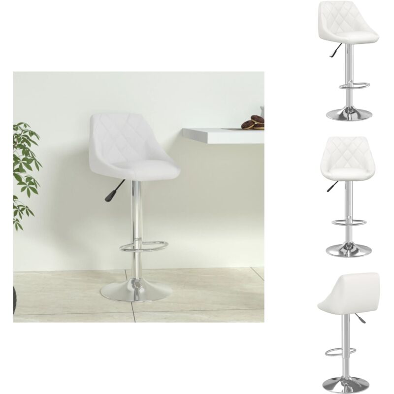 Vidaxl - Tabouret de bar Blanc Similicuir - Tabouret De Bar - Tabourets De Bar - Chaise De Comptoir - Chaises De Comptoir